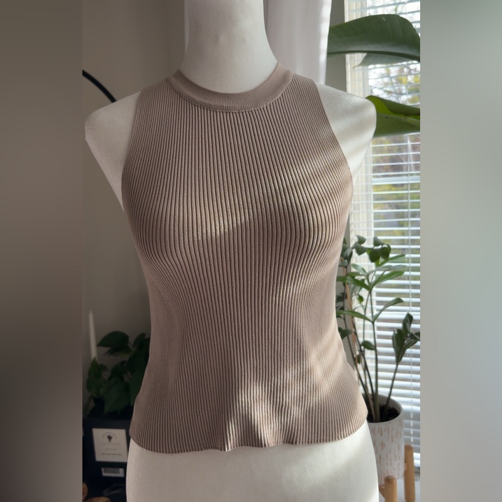 Sincerely Jules Ribbed Knit Tank Top - Tan